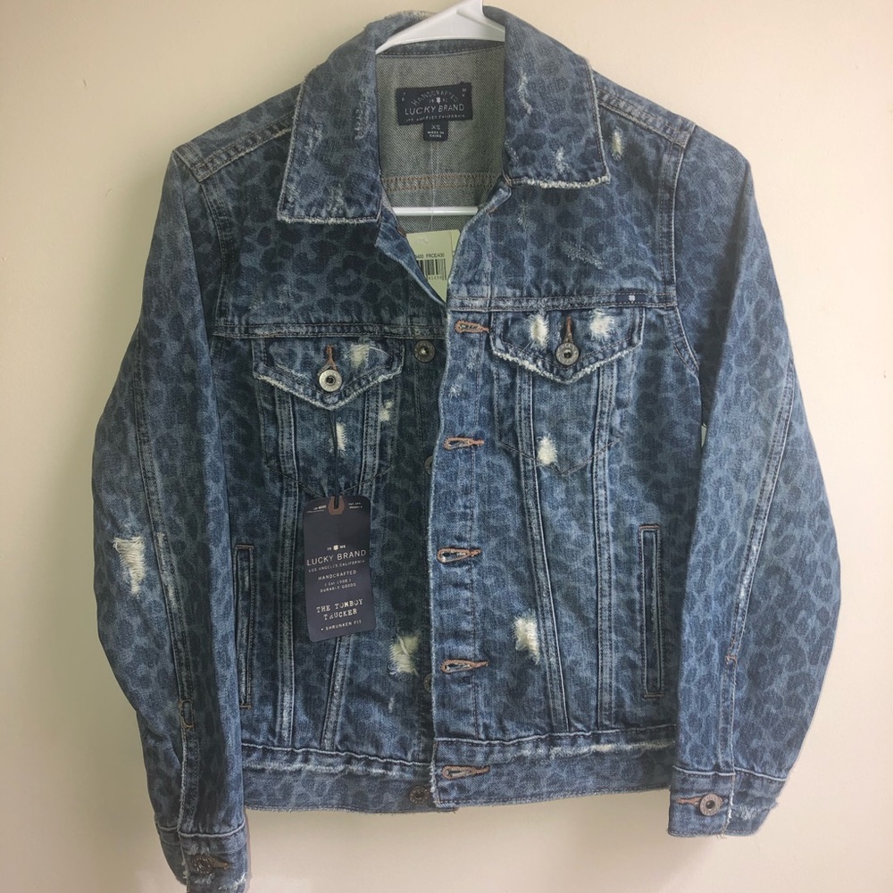 LEOPARD PRINT LUCKY BRAND JEAN JACKET